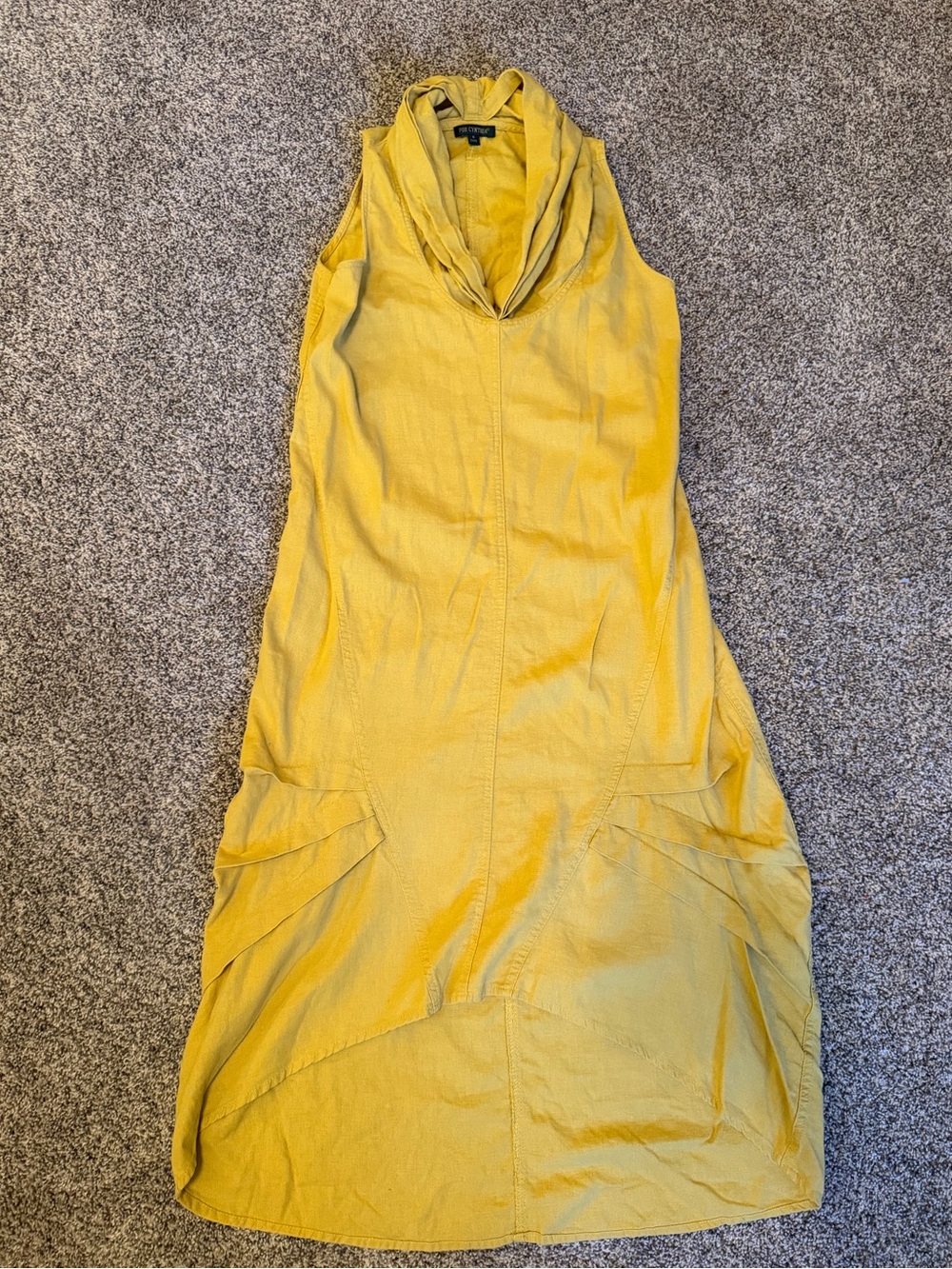 For Cynthia Women’s Linen Sleeveless Cowl Neck Midi Dress Sz S Lagenlook Cocoon - Picture 1 of 10